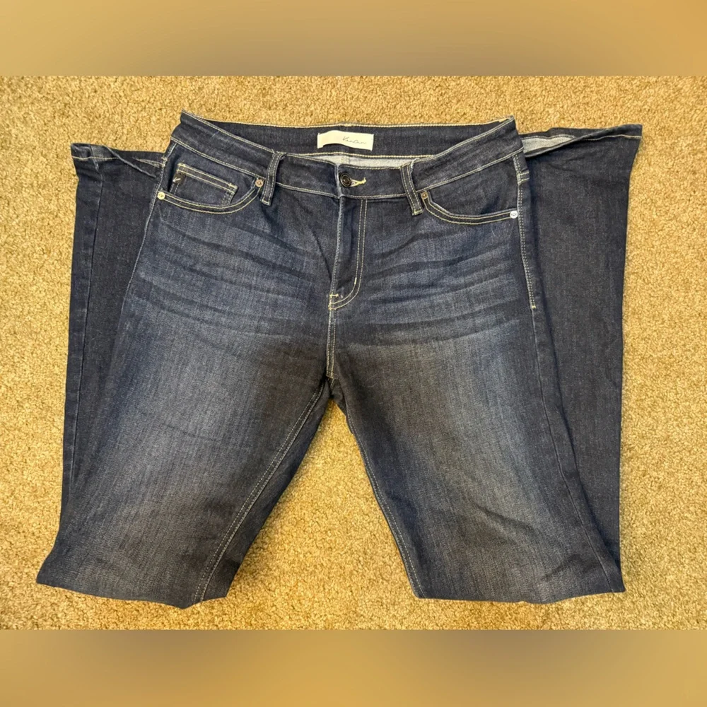 KanCan Dark Blue Flare Jeans - Picture 1 of 4